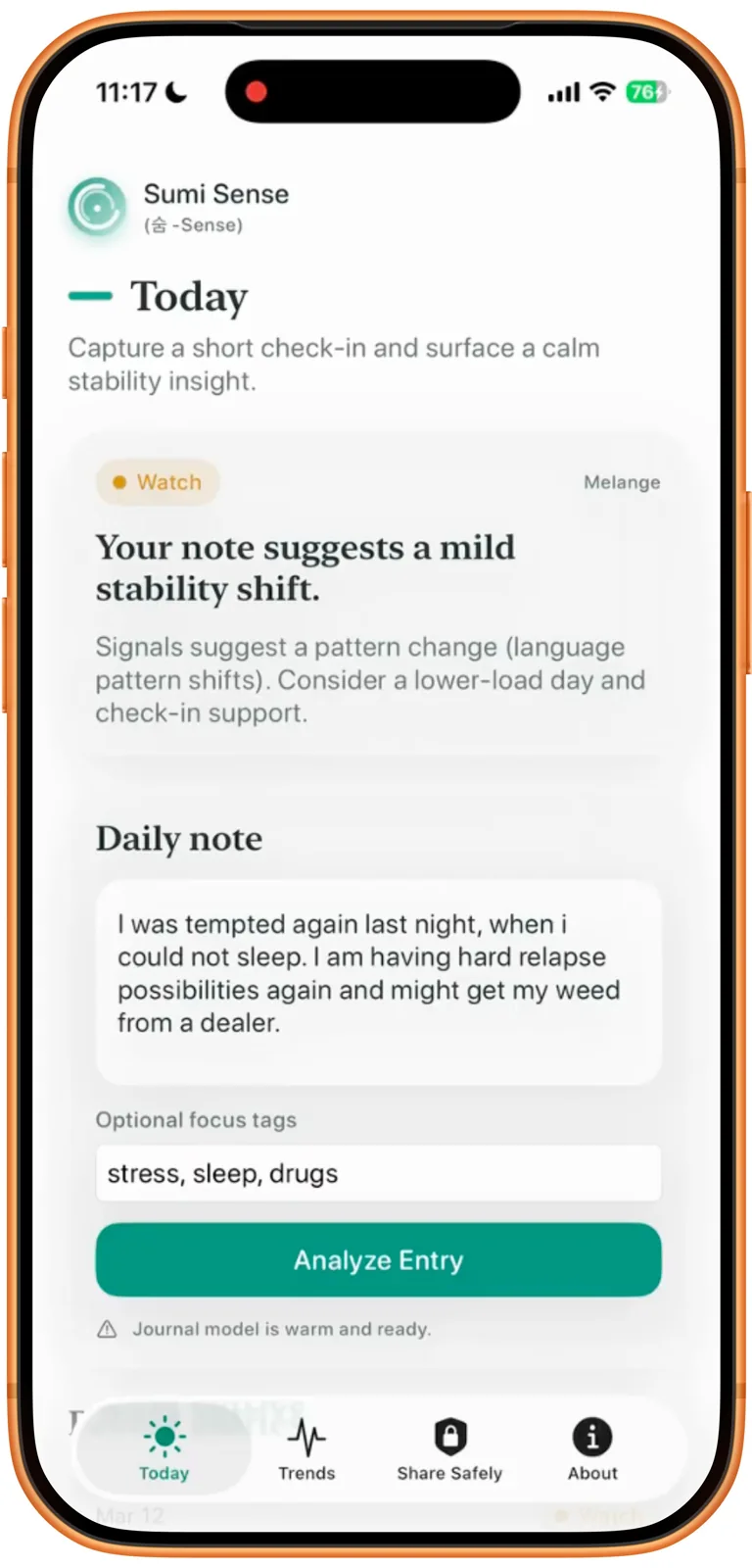 Sumisense app screenshot 1