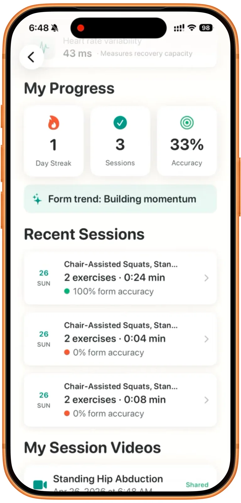 Physiopal app screenshot 4