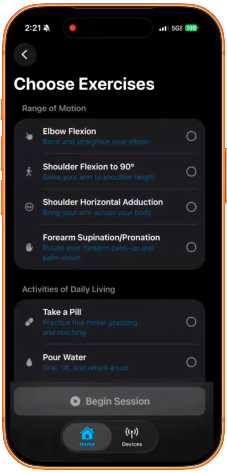 Physio app screenshot 2